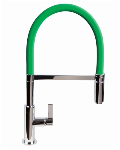 Luxury Spirali Designer Sink Mixer - Feature Green Hose